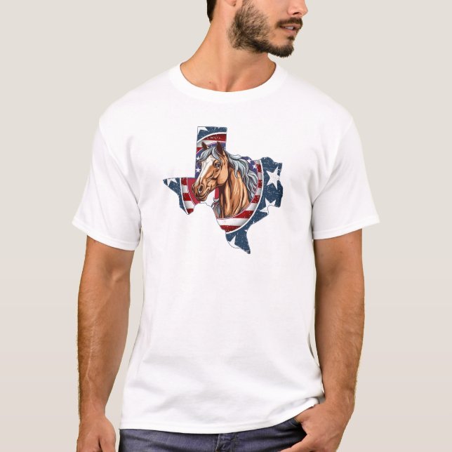 Patriotic USA Texas T Shirt (Framsida)