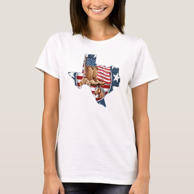 Patriotic USA Texas T-Shirt (Framsida)