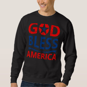 Patriotic USA Välsigna dig America Lycklig 4:e Jul Lång Ärmad Tröja