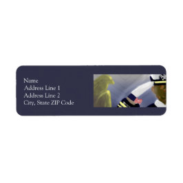 Patriotic USA Veteran Art Return Labels Returadress Etikett