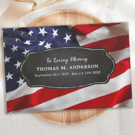Patriotic USA Veteran Memorial Funeral Guest Bok