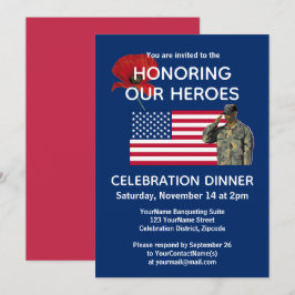 Patriotic USA Veterans Dinner Inbjudningar