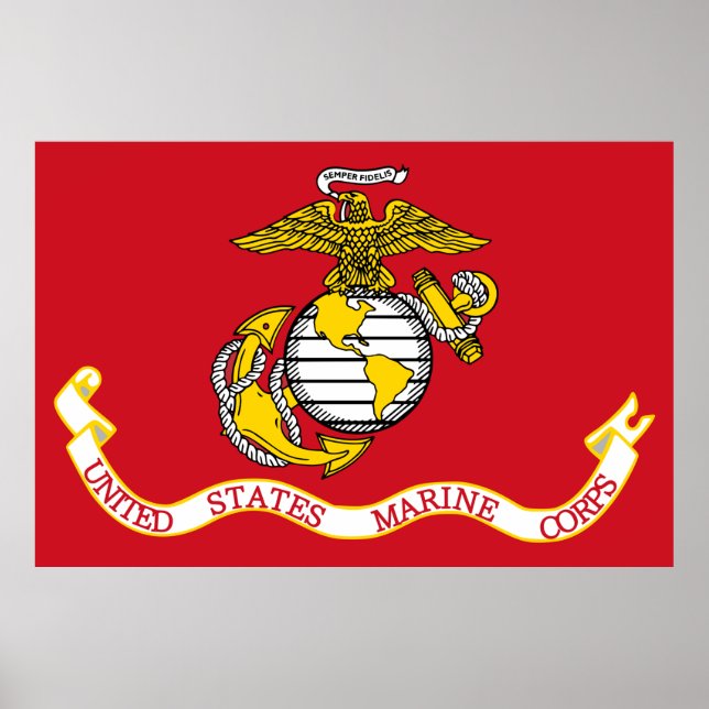 Patriotic USMC Flagga Poster (Framsidan)