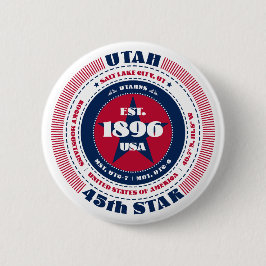 Patriotic Utah Circle med statsinformation Knapp
