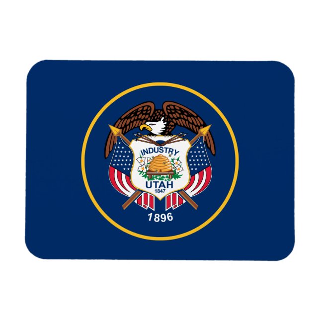 Patriotic Utah Statlig flagga Magnet (Horisontell)
