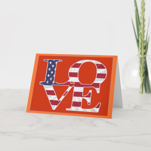 Patriotic Valentindagen Helgkort (Framsida)