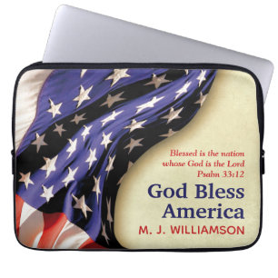 Patriotic VÄLSIGNA DIG AMERICA Personlig Laptop Fodral