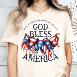 Patriotic Välsigna dig Amerika. Voters Prayer Bunt T Shirt
