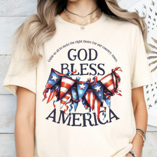 Patriotic Välsigna dig Amerika. Voters Prayer Bunt T Shirt