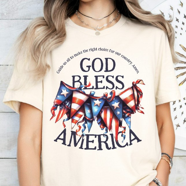 Patriotic Välsigna dig Amerika. Voters Prayer Bunt T Shirt (Skapare uppladdad)