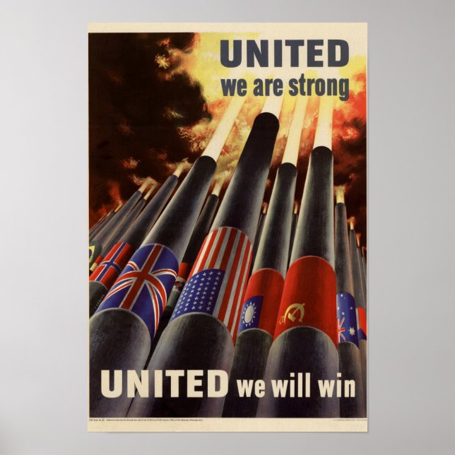 Patriotic Världskrig United Poster (Framsidan)