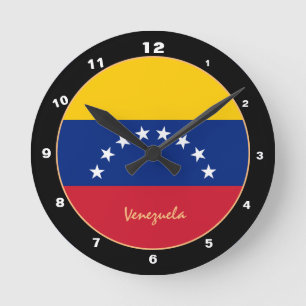 Patriotic Venezuela Flagga, Venezuela Home / desig Rund Klocka