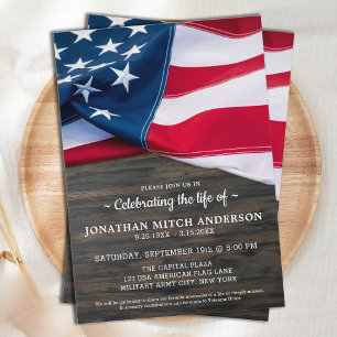 Patriotic Veteran Firande i Life Memorial Inbjudningar