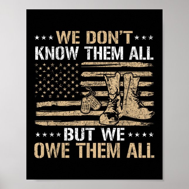 Patriotic Veteran US Flagga 4:e juli Veteraner Poster (Framsidan)