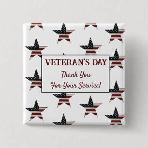 Patriotic Veterans dag American Flagga Star Knapp