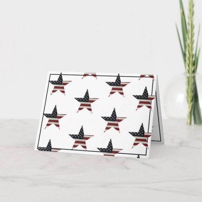 Patriotic Veterans dag American Flagga Star Kort (Framsida)