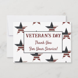 Patriotic Veterans dag American Flagga Star Tack Kort