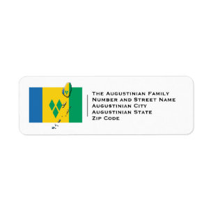 Patriotic VINCENT-Flagga Returadress Etikett