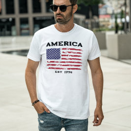Patriotic Vintage American Flagga T-Shirt