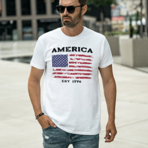 Patriotic Vintage American Flagga T-Shirt