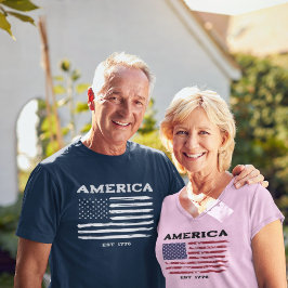 Patriotic Vintage American Flagga T-Shirt