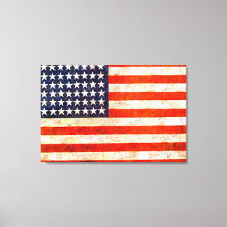 Patriotic Vintage American Flagga Wall Canvas Art