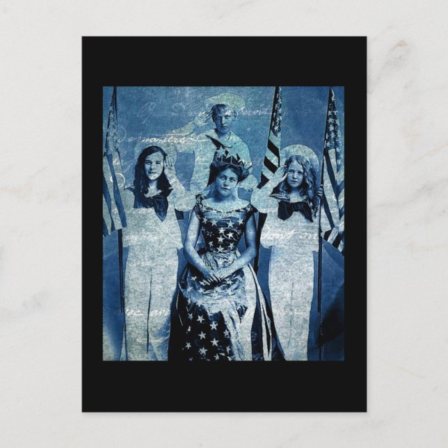 Patriotic Vintage Collage Vykort (Framsida)