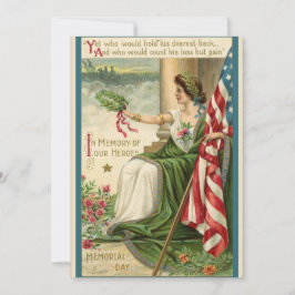 Patriotic Vintage Retro USA Dam Liberty Julkort