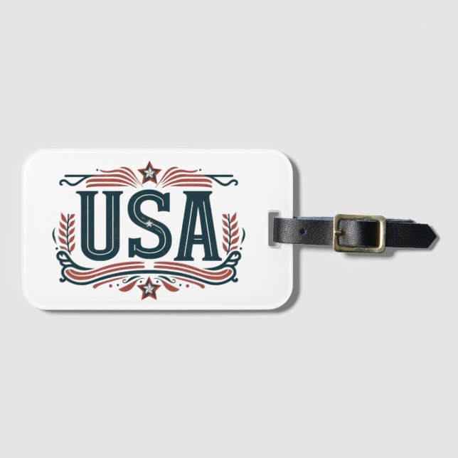 Patriotic, vintage USA Bagagebricka (Framsida horisontal)