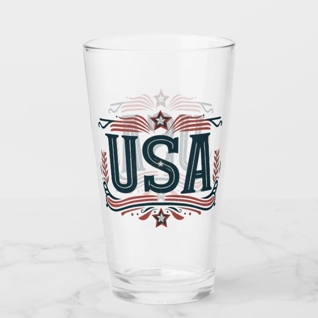Patriotic, vintage USA Glaskopp (Framsida)