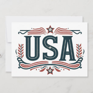 Patriotic, vintage USA Julkort