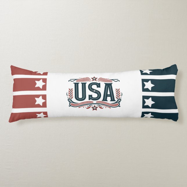 Patriotic, vintage USA Kroppskudde (Framsidan)