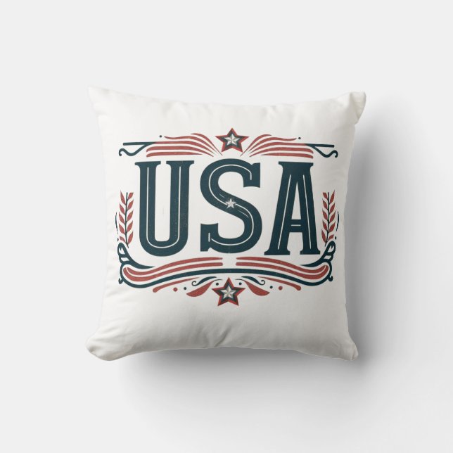Patriotic, vintage USA Kudde (Framsida)