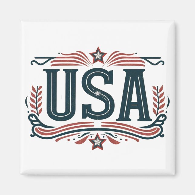 Patriotic, vintage USA Magnet (Framsidan)