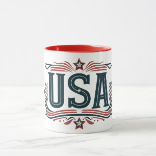 Patriotic, vintage USA Mugg