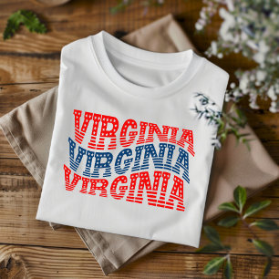Patriotic Virginia Red och Blue Boho T-Shirt