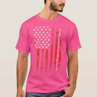 Patriotic Volleyball-American Flagga Proud Volleyb T Shirt