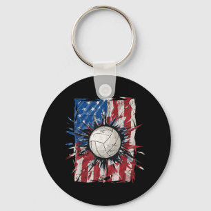 Patriotic Volleyball th of June Manar USA American Nyckelring
