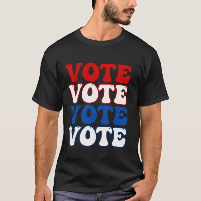 Patriotic Vote Rött vitt blått Government Val T Shirt (Framsida)