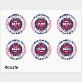 Patriotic Washington Circle Design Sticker Runt Klistermärke