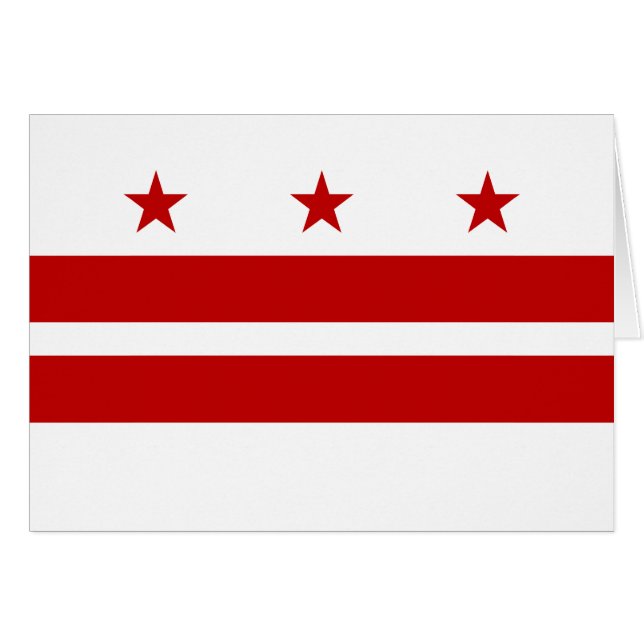 Patriotic Washington DC Statlig flagga Hälsningskort (Framsidan Horizontal)