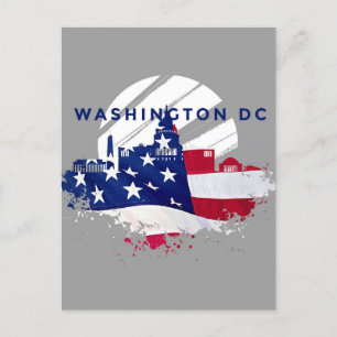 Patriotic Washington DC-vykort Vykort