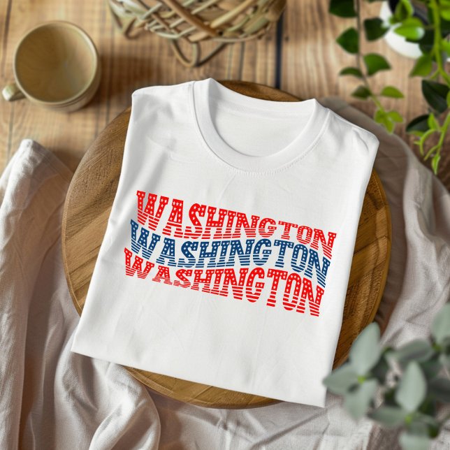 Patriotic Washington Red and Blue Boho T-Shirt (Skapare uppladdad)