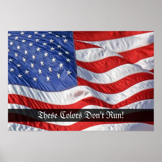 Patriotic Wave American Flagga Art Skriv ut Poster (Framsidan)