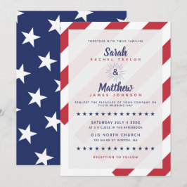 Patriotic Wedding bjudande - US Flagga Inbjudningar