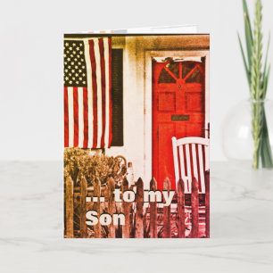 Patriotic Welcome Home Son Militär Tack Car Kort