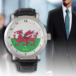 Patriotic Welsh Flagga, Wales mode /design Armbandsur