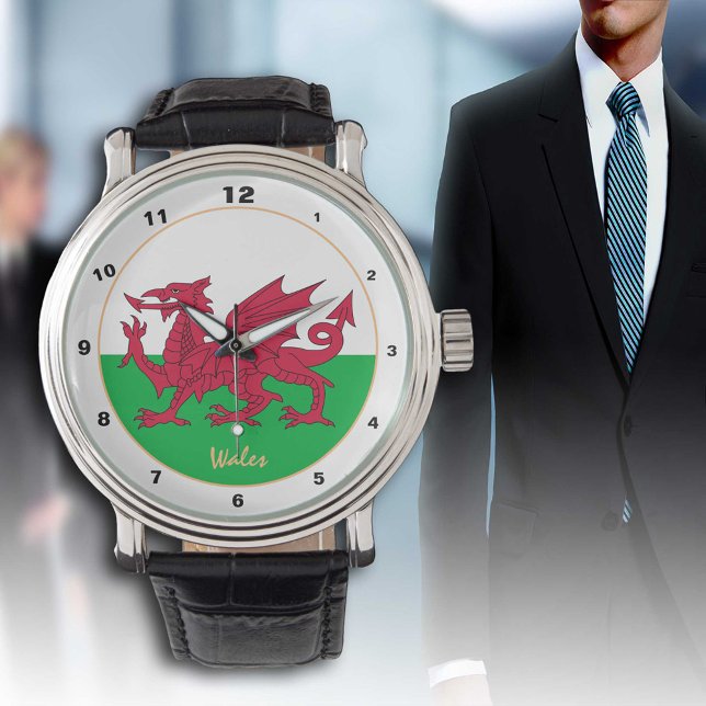 Patriotic Welsh Flagga, Wales mode /design Armbandsur (Skapare uppladdad)