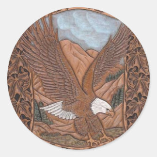 Patriotic Western land, verktygsläder Eagle Runt Klistermärke