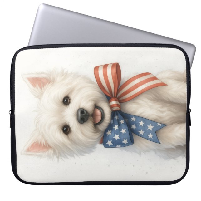 Patriotic Westie Laptop Fodral (Framsidan)